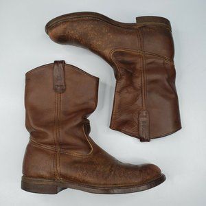 Red Wing PECOS Cowboy Work Boot Style 1098 Size 11 D Brown Oil Resisting Soles